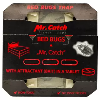 Mr.Catch (Мистер Кэтч) клеевая ловушка для постельных клопов с аттрактантом, 4 шт
